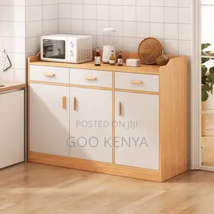 Kitchen Cabinet; Durable Wooden Kitchen Cabinet With Multiple Shelves