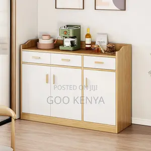 Kitchen Cabinet; Durable Wooden Kitchen Cabinet With Multiple Shelves