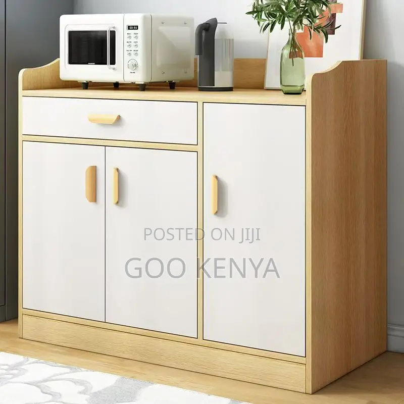 Kitchen Cabinet; Durable Wooden Kitchen Cabinet With Multiple Shelves