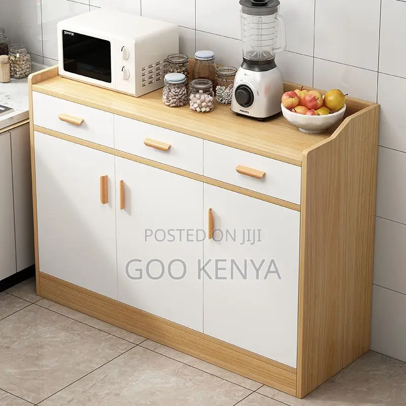 Kitchen Cabinet; Durable Wooden Kitchen Cabinet With Multiple Shelves