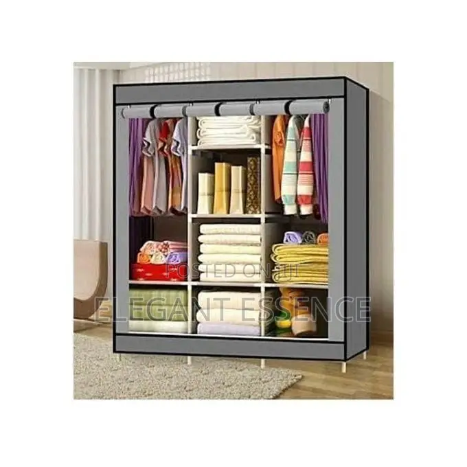 Stainless 3 Column Portable Wadrobe Metallic