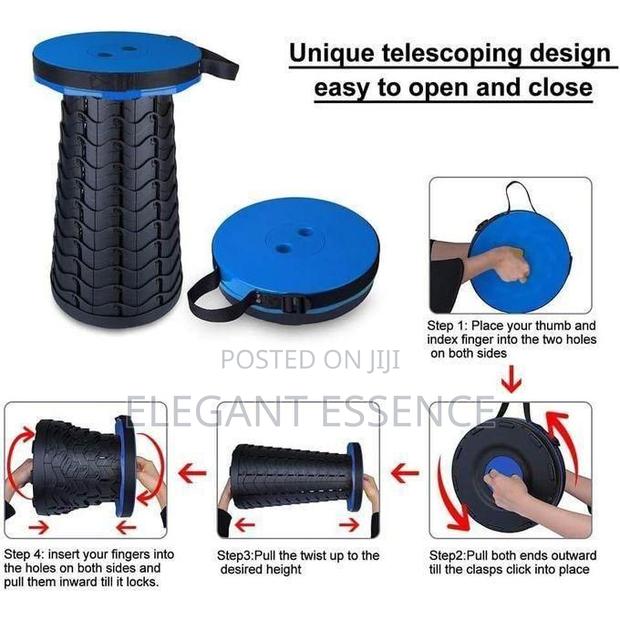 Portable Retractable Folding Telescoping Foldable Collapsible Stool - thumbnail 3
