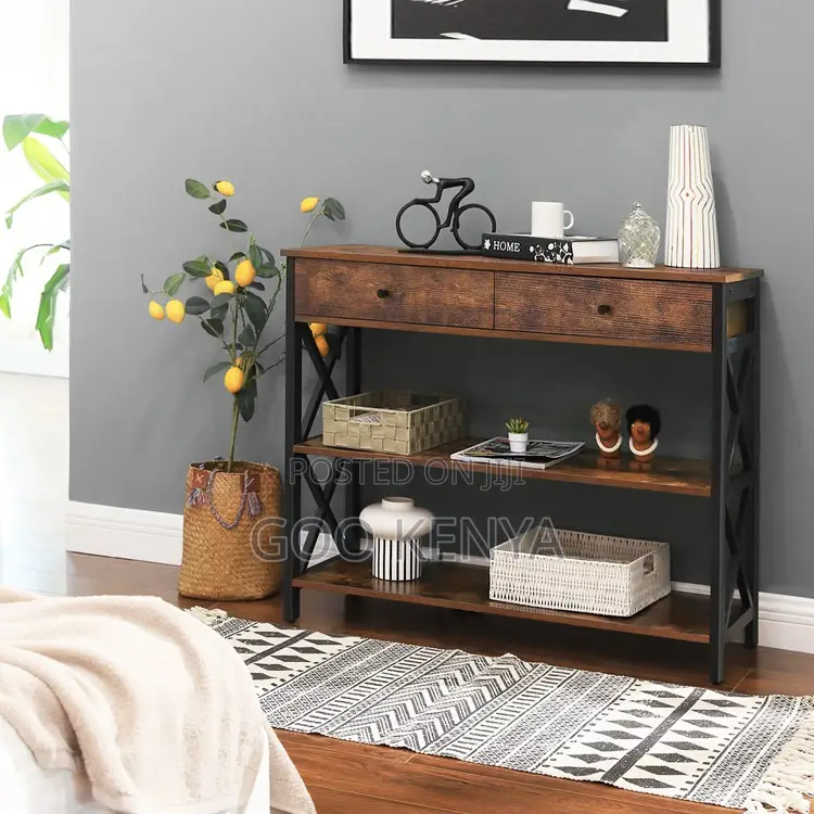 Hallway Console Table; Design Console Table With 2 Drawers For Bedroom