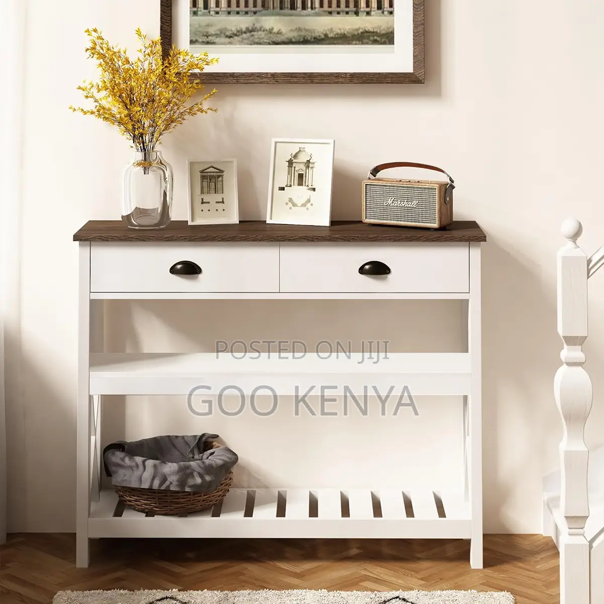 Hallway Console Table; Design Console Table With 2 Drawers For Bedroom