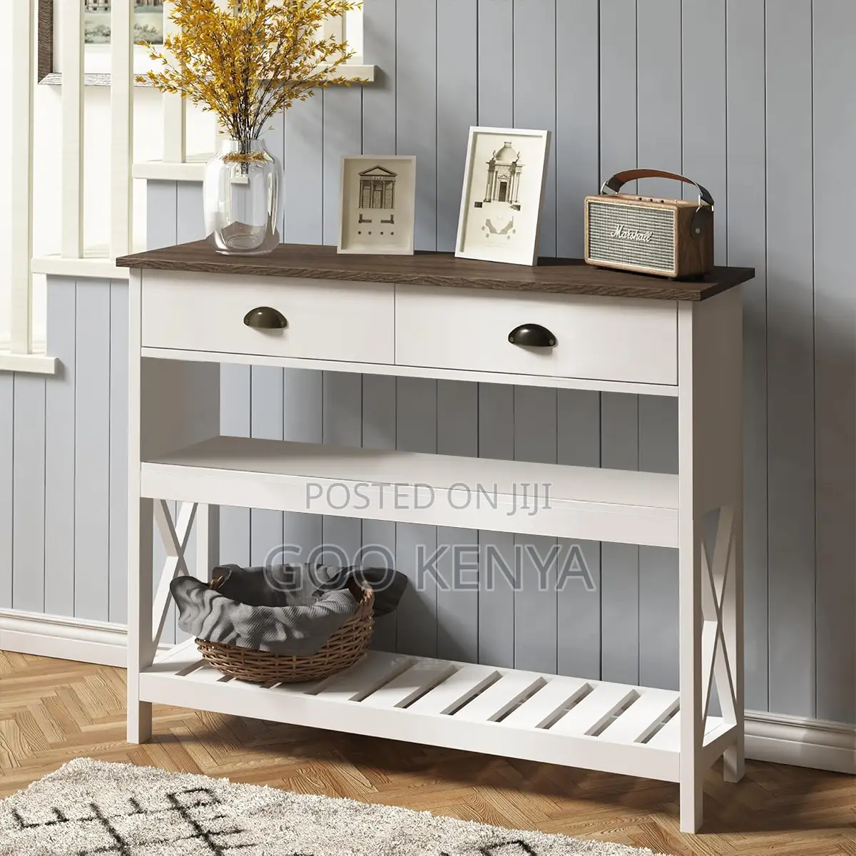 Hallway Console Table; Design Console Table With 2 Drawers For Bedroom