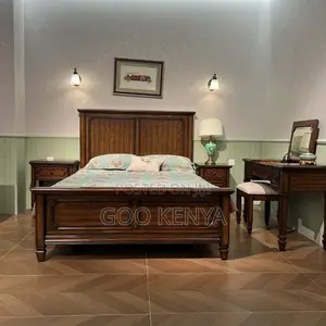 Bedroom Furniture; Premium Solid Wood Mahogany King Bedroom Bed