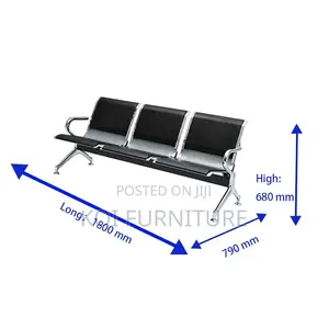Office Benches; Black Three Seaters Reception Bench