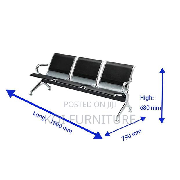 Office Benches; Black Three Seaters Reception Bench - thumbnail 2