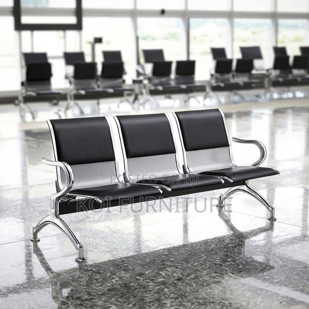 Office Benches; Black Three Seaters Reception Bench - thumbnail 3