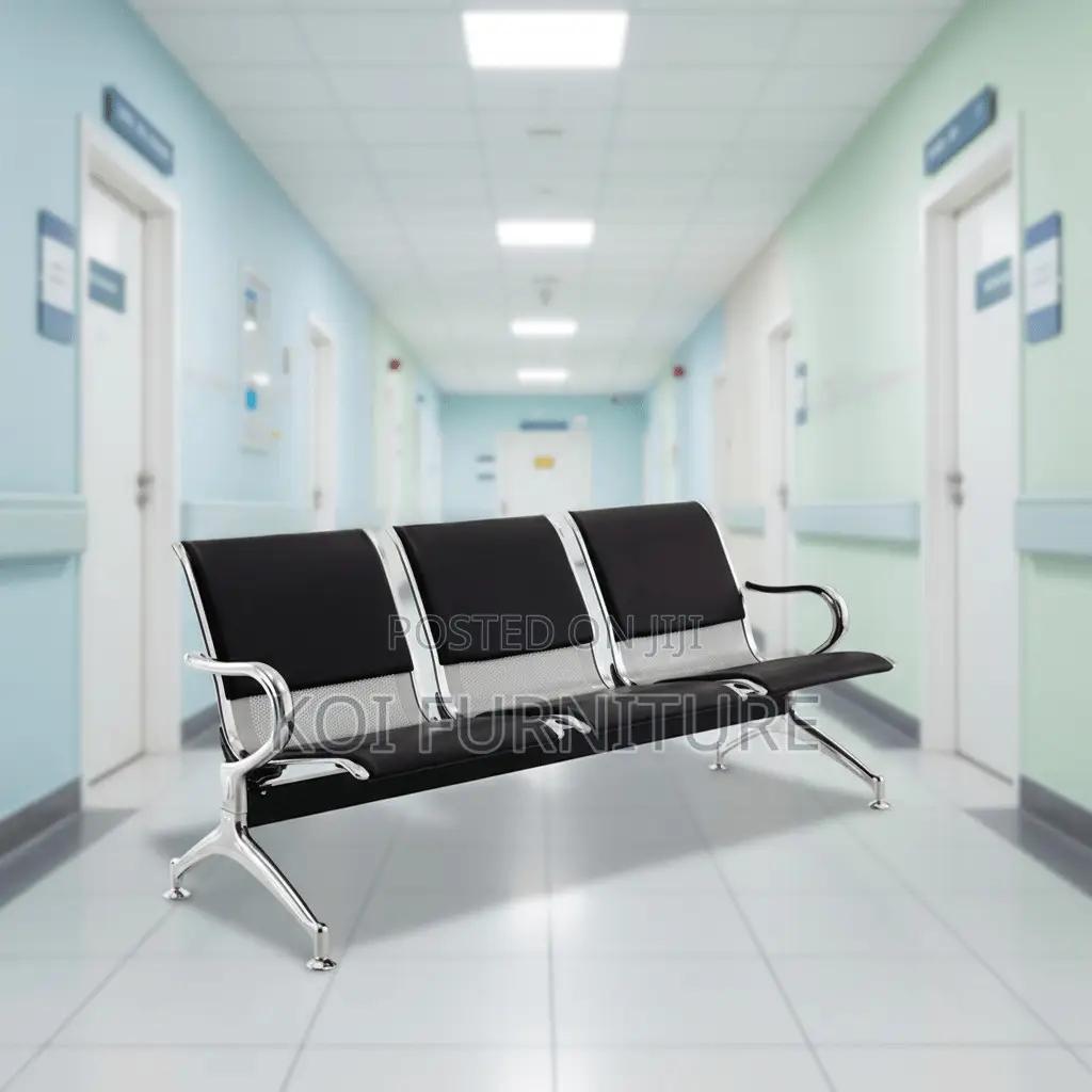 Office Benches; Black Three Seaters Reception Bench