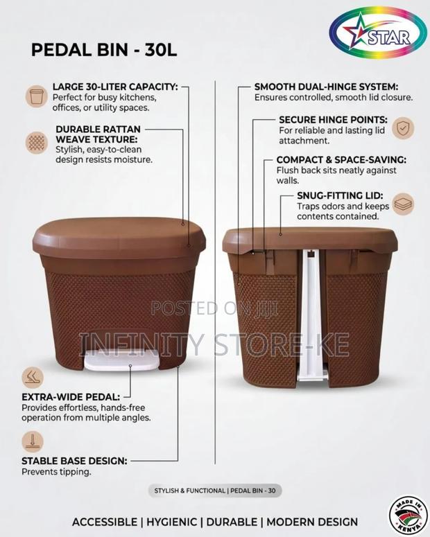 Star Pedal Bin 30 Litres - thumbnail 2