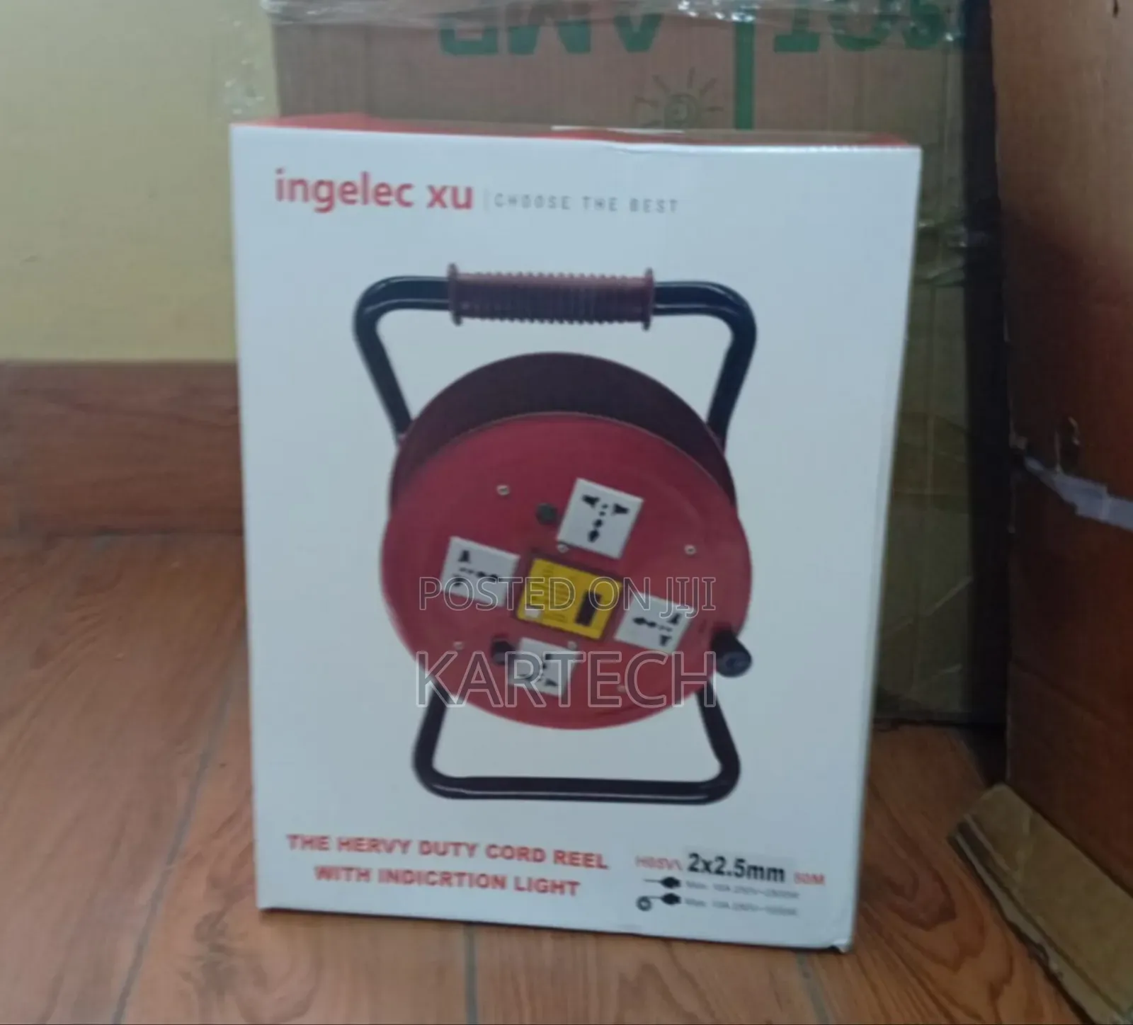 Ingelec Xu Heavy Duty Extension Cable Reel 50m 2.5mm With Indicator