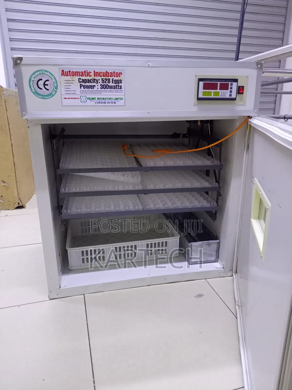 Kilimo 528 Eggs Poultry Incubator With Humidity Temperature Display