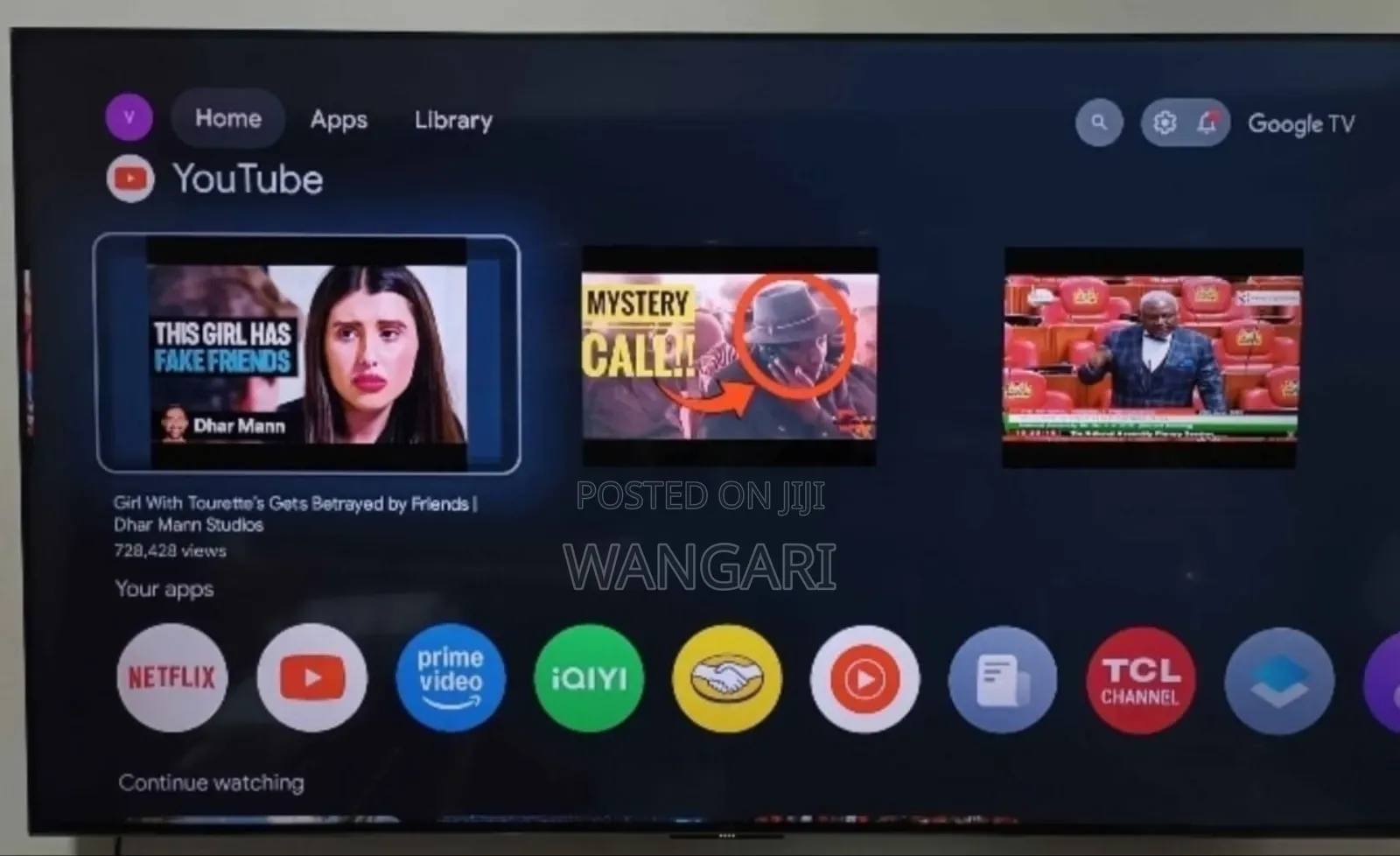 Frameless TCL Qled 75 Inch HDR Television