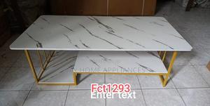 Executive Rectangular White Marble Coffee Table - thumbnail 2