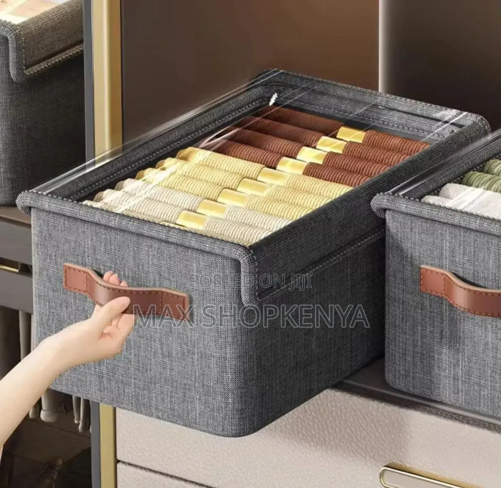 Collapsible Fabric Organizer With a Cover / Storage Basket