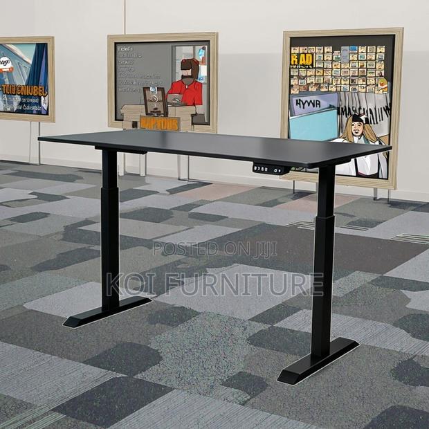 Office Desk; 1.2m Black Ergonomic Electric Adjustable Desk