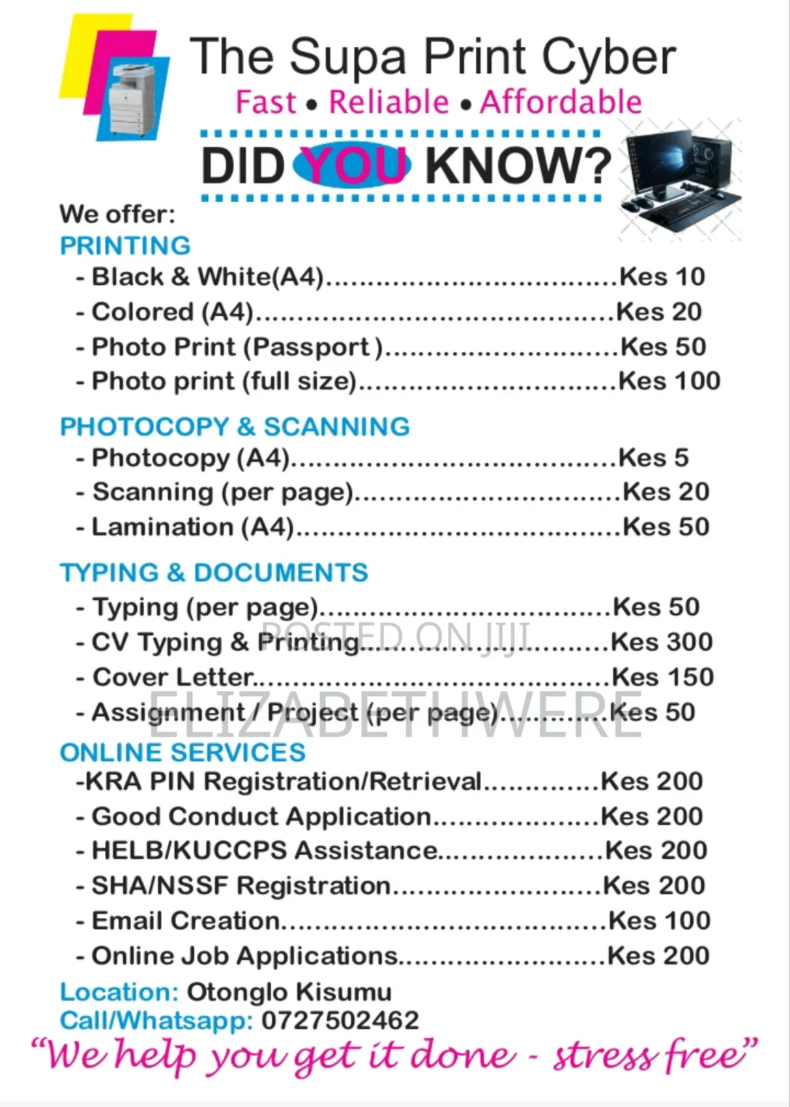 Bulk Photocopy at 5/- And Binding in Kisumu