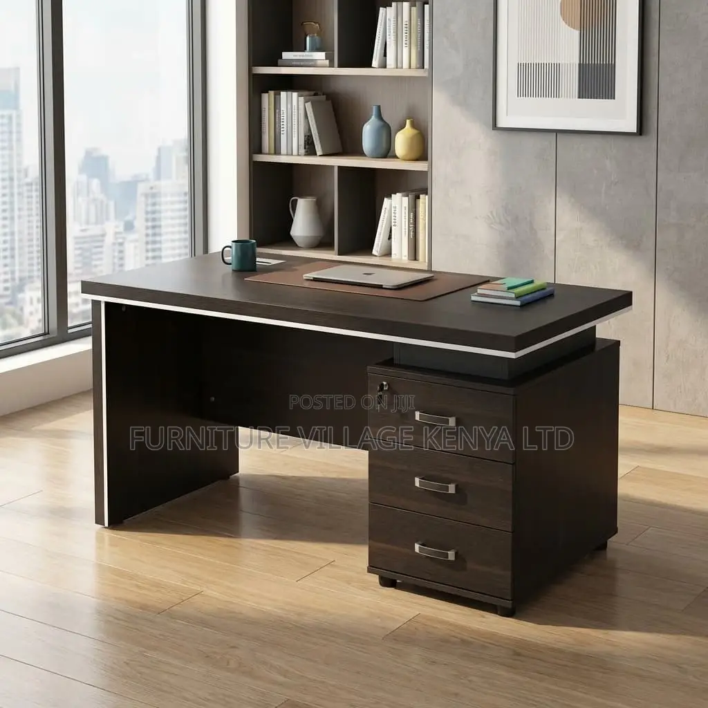 Office Desk; 1200mm Executive Office Desk With Fixed Drawers
