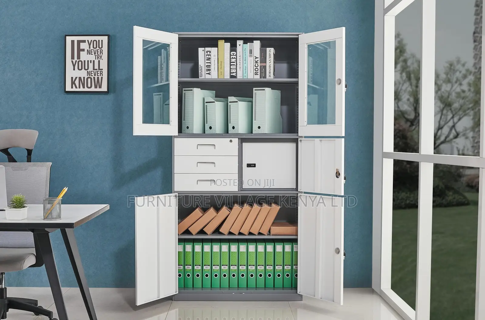 Office Cabinet; Office Metallic Cabinet With Safe