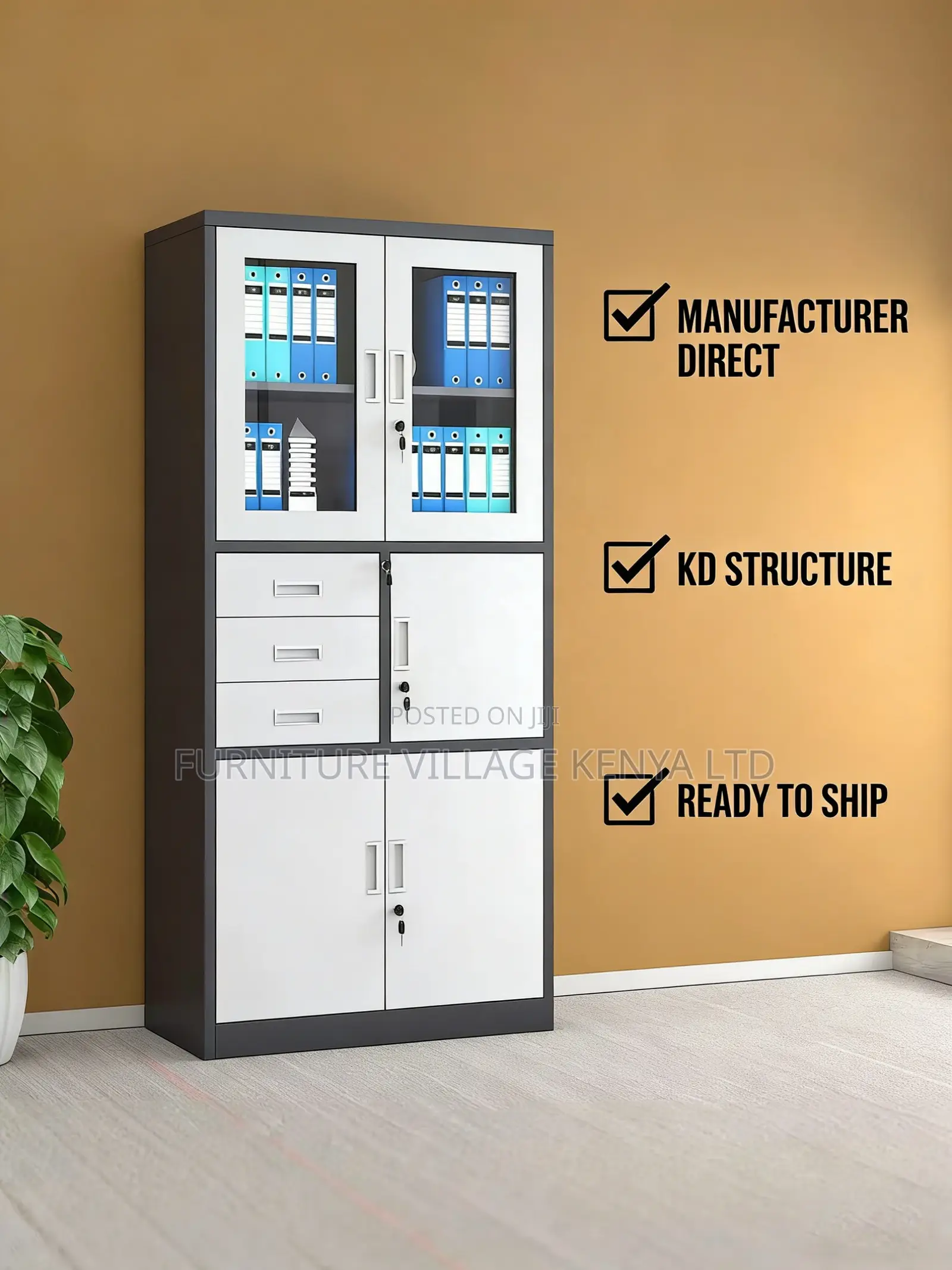 Office Cabinet; Office Metallic Cabinet With Safe