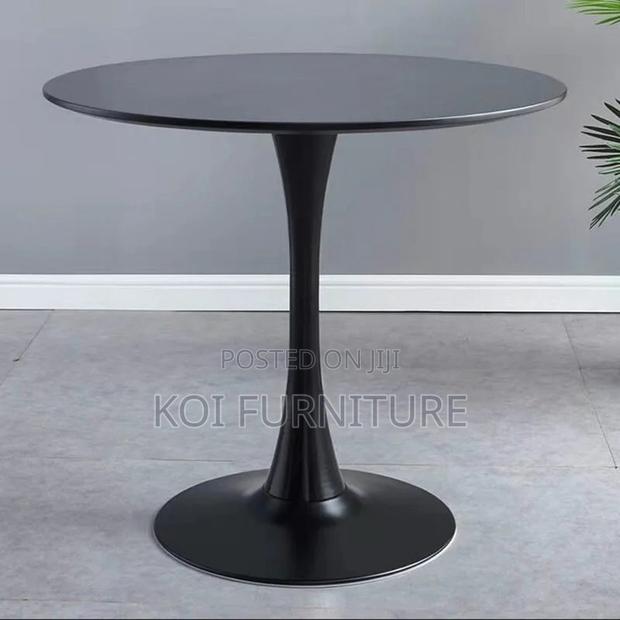 Coffee Table; Black Round Eames Marble Dining Coffee Table - thumbnail 2
