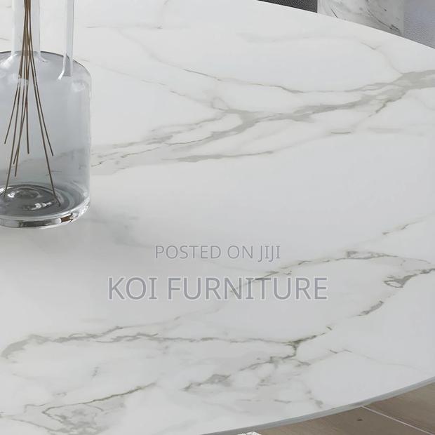 Coffee Table; Black Round Eames Marble Dining Coffee Table - thumbnail 5