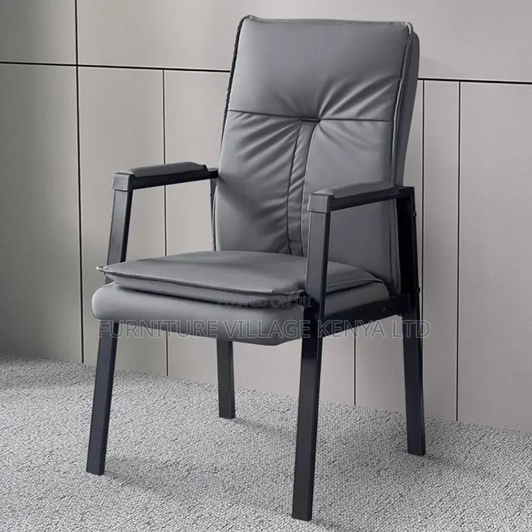 Office Chair; 4-leg Leather Conference Visitor Office Chairs