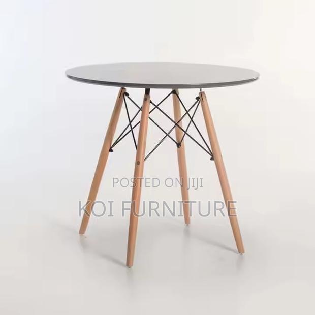 Dining Table; Home Round Modern Classic Wooden Dining Coffee Table - thumbnail 2