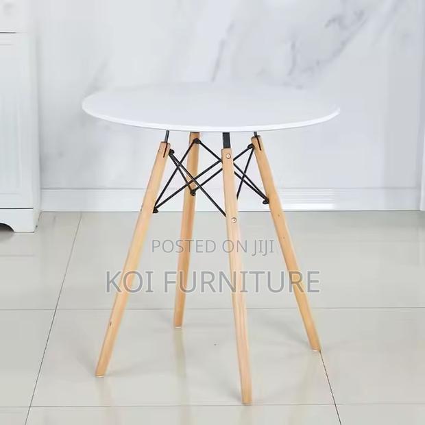 Dining Table; Home Round Modern Classic Wooden Dining Coffee Table - thumbnail 3