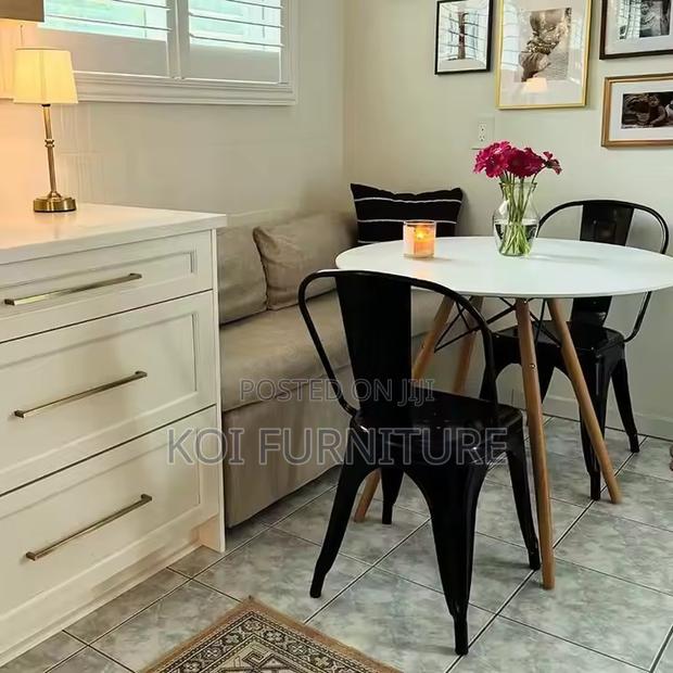 Dining Table; Home Round Modern Classic Wooden Dining Coffee Table - thumbnail 5