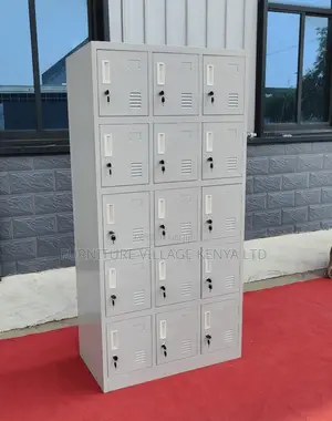 Office Cabinet; 15-locker Metallic Stuff Office Cabinet