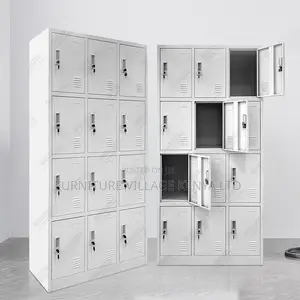 Office Cabinet; 15-locker Metallic Stuff Office Cabinet