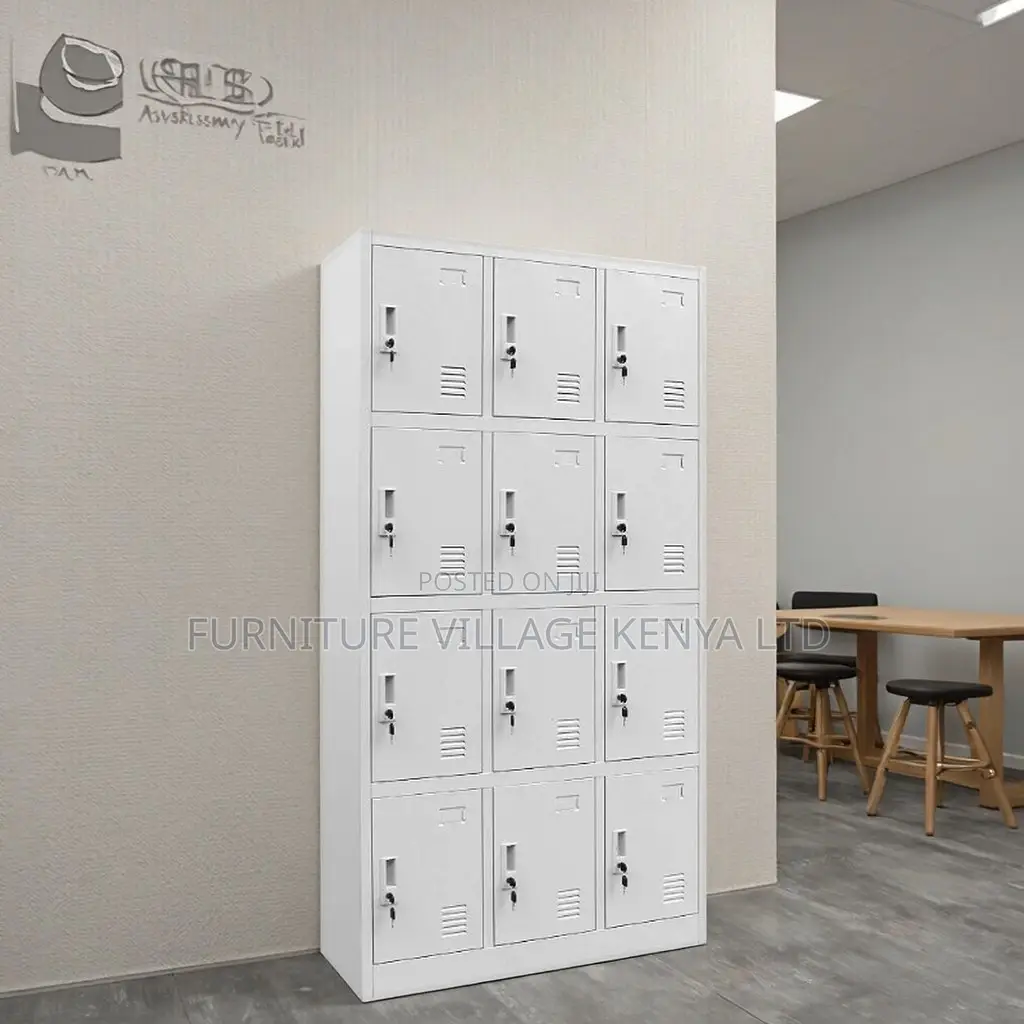 Office Cabinet; 15-locker Metallic Stuff Office Cabinet