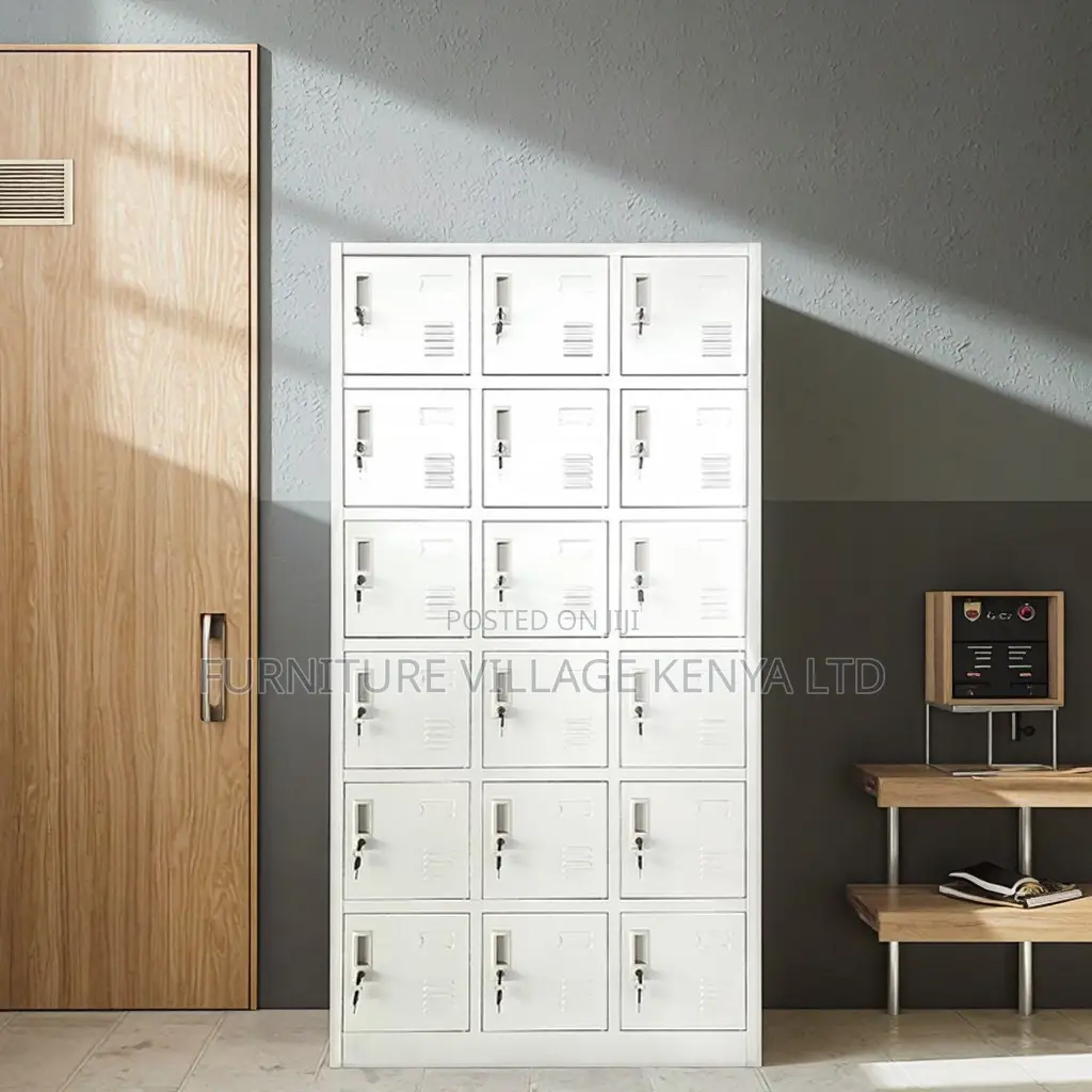 Office Cabinet; 15-locker Metallic Stuff Office Cabinet