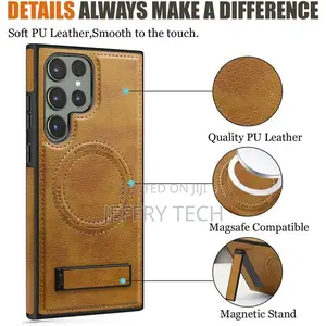 Samsung Galaxy S23 Ultra Pu Leather Magnetic Adsorption Wireless Charg