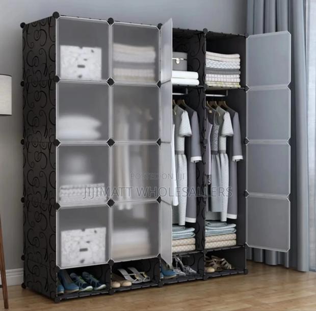 Portable 4- Column Plastic Wardrobes Available In Different Colours