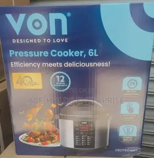 6 Litres Von Electric Pressure/ Rice Cooker - 15 in 1 Multifunction