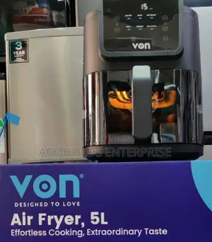 Von 5 Litres Digital Slim Design Air Fryer Toxin- Free Coated Basket