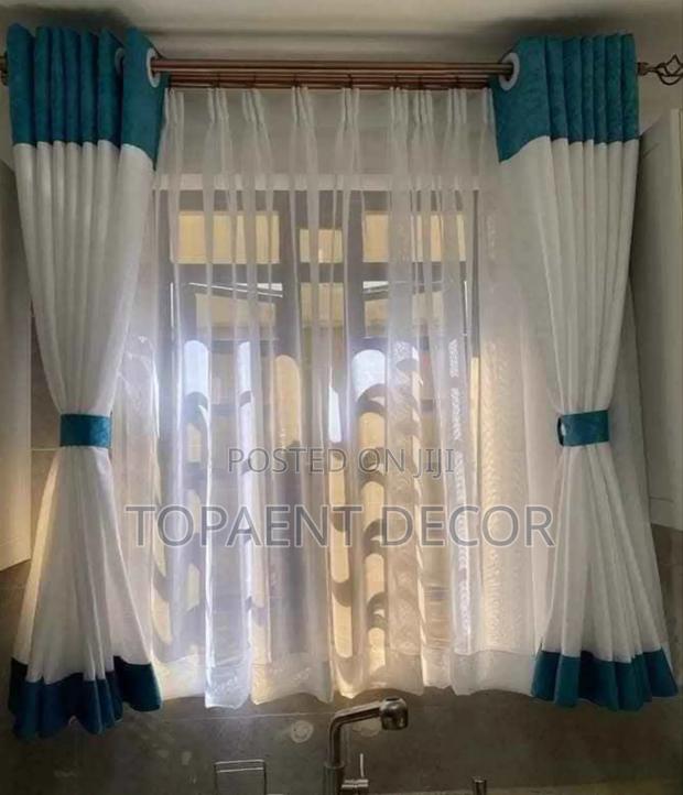 Themed Green And White Curtain And Sheer Kitchen Window Set