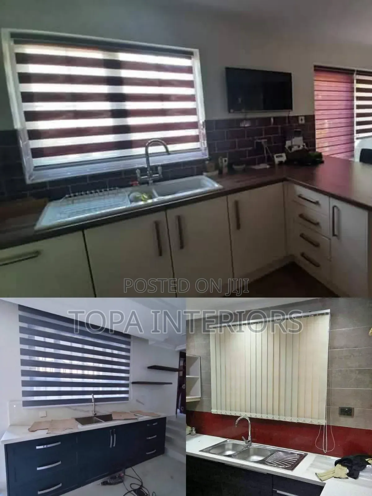 Adjustable Horizontal Kitchen Window Roller Blinds