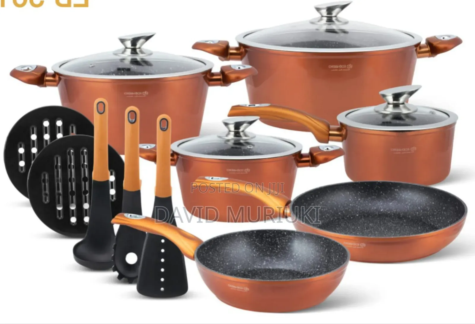 Edenburg 15pc Cookware Set(Burnt Orange)