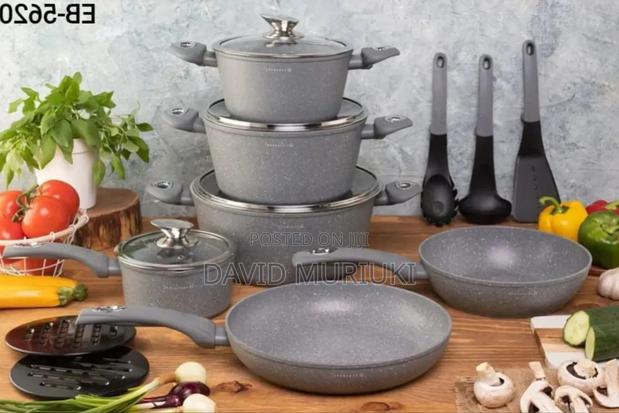 Edenburg 15pc Cookware Sets (Grey )