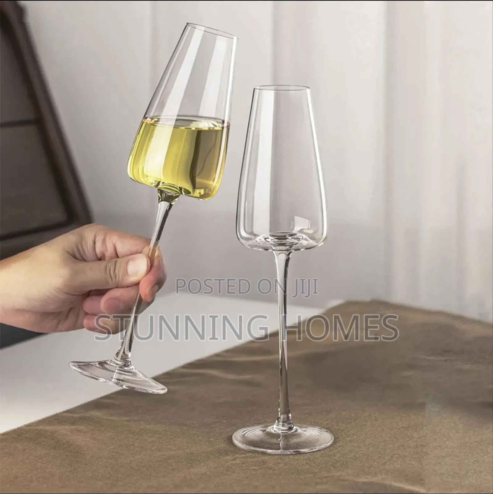 2pcs Set Long Stem Wine/ Champagne Glasses