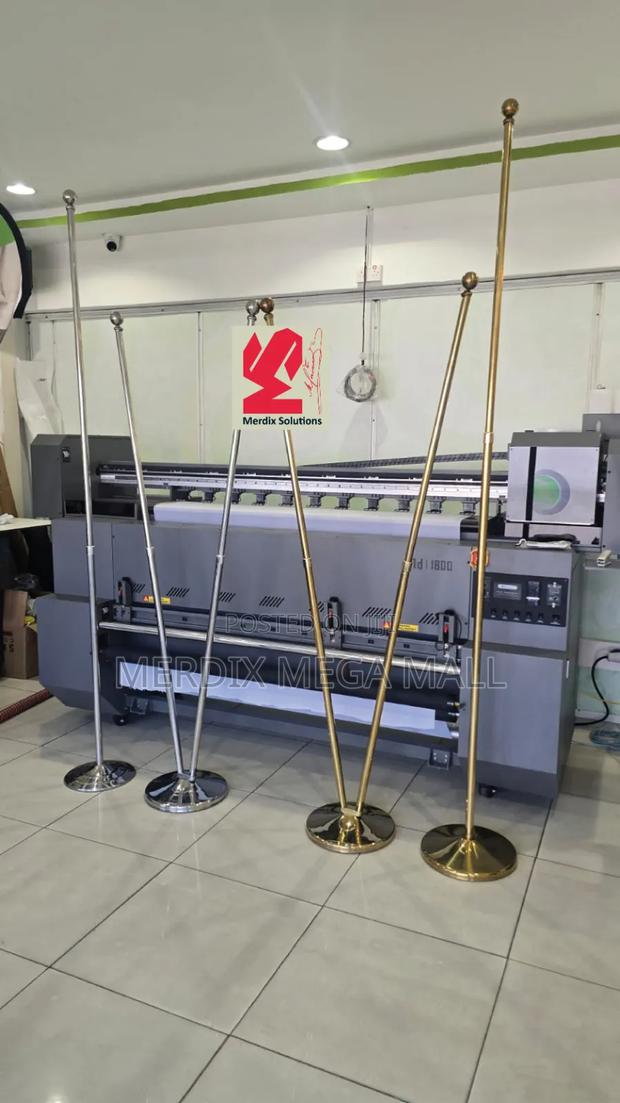 Silver Double Flag Pole, Flag Stands, Flags - thumbnail 2