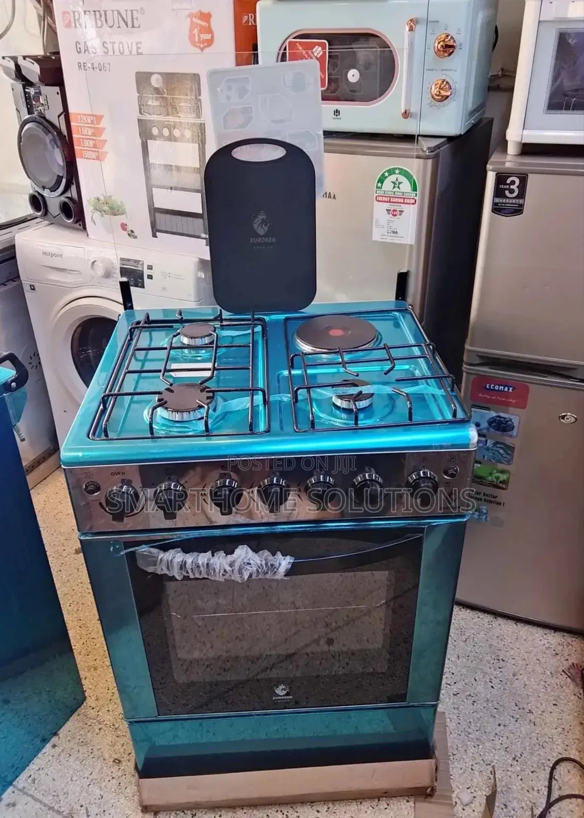 60×65 Euroken 3+1standing Cooker With Electric Ovenmodel Euro65-3g1e+E
