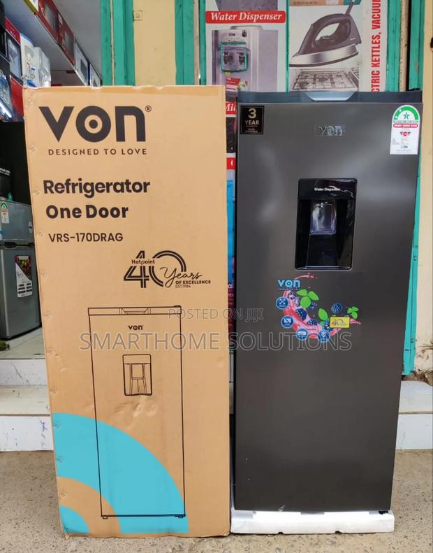 Von Fridge 176 Litres With Dispenser Single Door (2yrs Wrty)