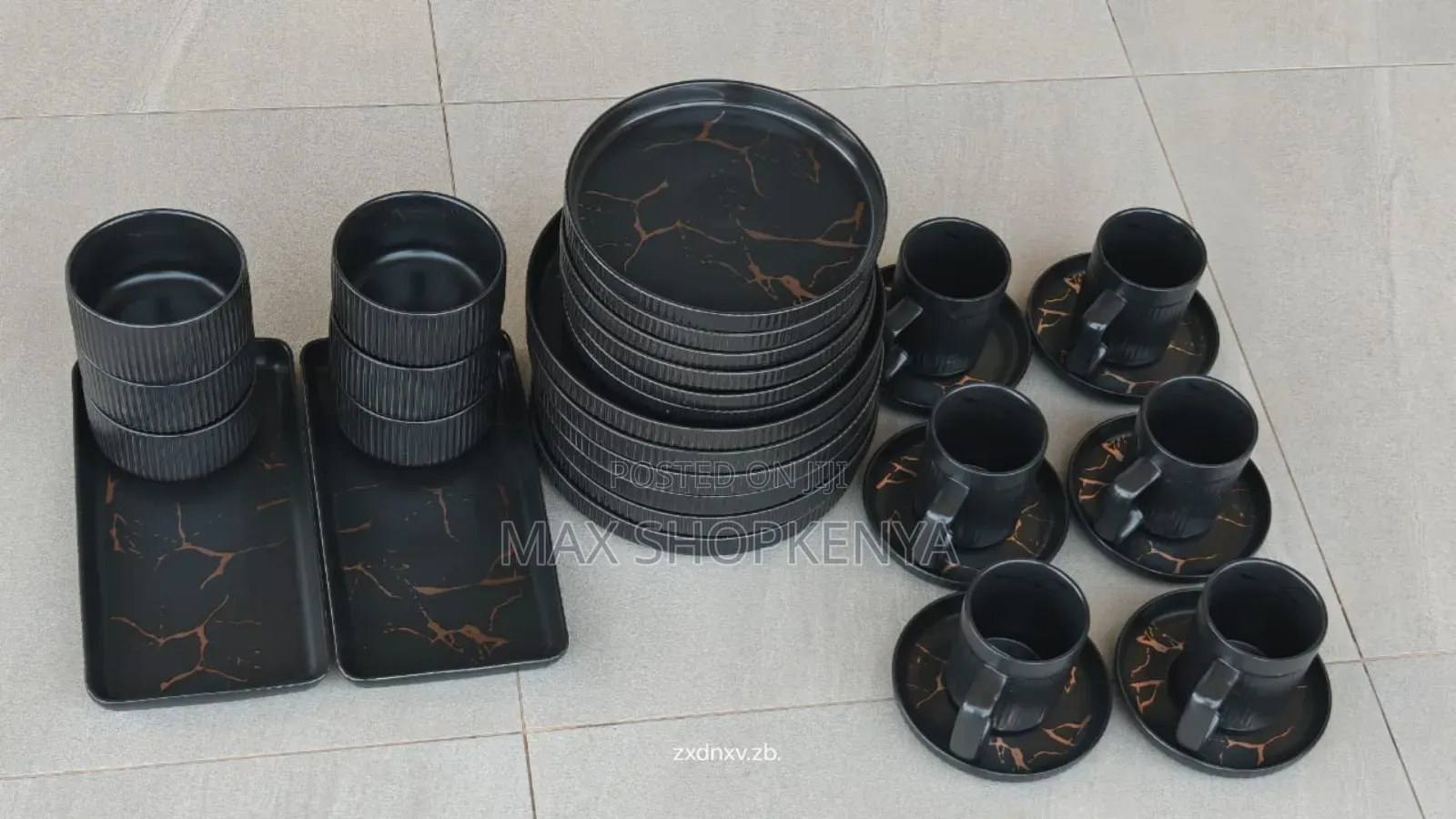 Black 32 PCS Dinner Set