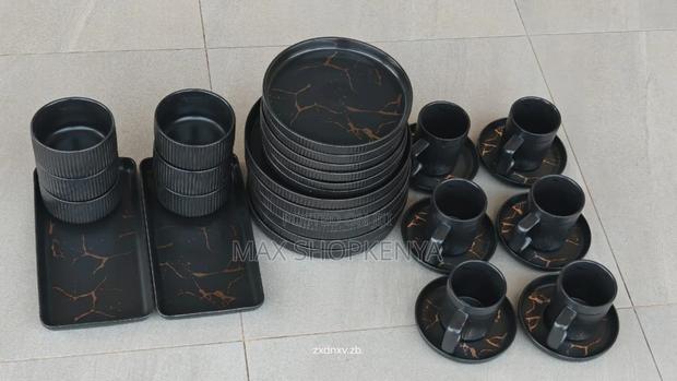 Black 32 PCS Dinner Set