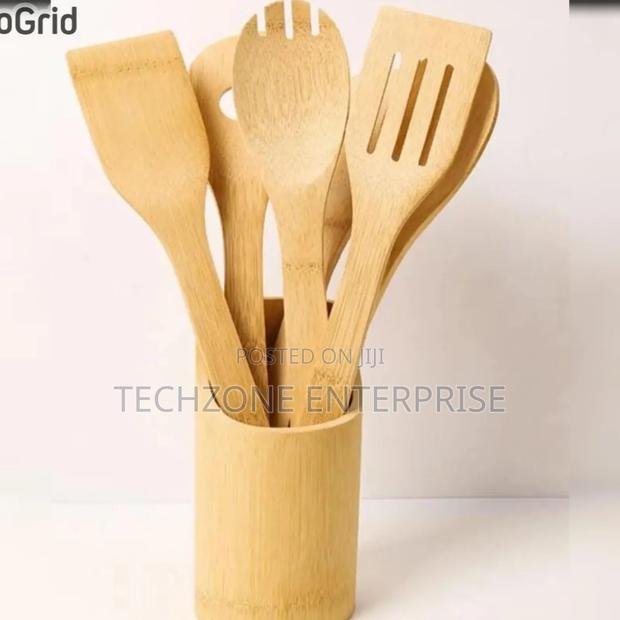 5 Pieces Bamboo Cooking Sticks/Mwiko Set  - main view